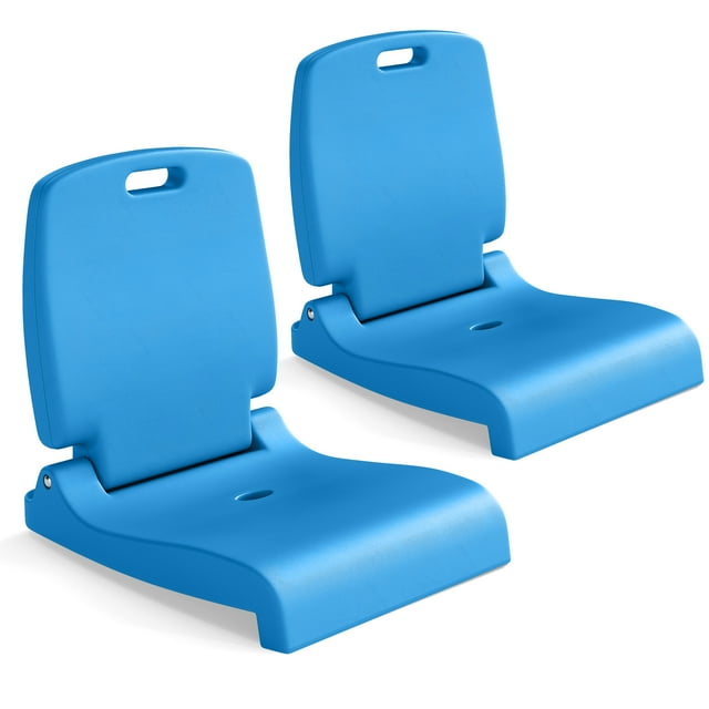 Gymax 2 Pcs Chaises de Piscine pour Bord de Piscine Chaise de Piscine Extérieure Pliable Bleu