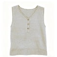 thumbnail image 5 of Xdegoge Womens Checkered Henley Tank Tops Sleeveless V Neck Shirt Partial Button Down Blouse Summer Casual Vest Classic Gingham Pattern Lightweight Fashion Tee Apparel, 5 of 7