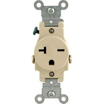 Leviton 106-5821-ISP S01-05821-0Is Single Receptacle, 125 Vac, 20 A, 2 Pole, 3 Wire, Brown