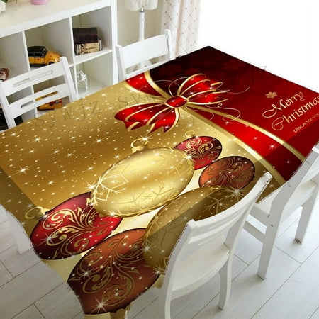 

Christmas Waterproof Antifouling Creative Santa Claus Printed Tablecloth European New Year Tablecloth Fireplace Tablecloth
