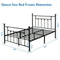 thumbnail image 3 of VECELO Metal Bed Platform Frame with Headboard and Footboard, Mattress Foundation, Queen Size, Black, 3 of 9