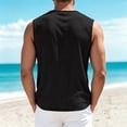 thumbnail image 4 of Stralyhd Summer Tank Tops for Men V Neck Fringe Trim Linen Sleeveless Shirts Breathable Big and Tall Casual Beach Tank Tops Black L, 4 of 4