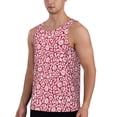 thumbnail image 2 of Gukieu Red Flowers Print Men's Quick Dry Fitness Vest, Round Neck Sleeveless Fitness Bodybuilding Top-Medium, 2 of 7