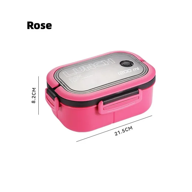 Cute Lunch Box For Kids Compartments Microwae Bento Lunchbox Children Kid School Outdoor Camping Picnic Food Container Portable Rose 2