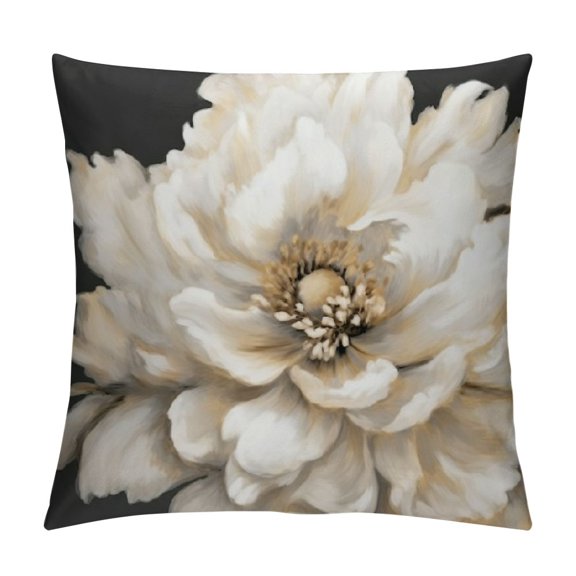 Fenyluxe Flowers Pillow Covers Short Plush Square Design Indoor Outdoor Throw Pillow Cover 1PC 12x12in