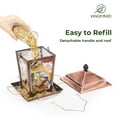 thumbnail image 5 of Kingsyard Hopper Metal Wild Bird Feeder for Outdoor Hanging with 4 Perches Waterproof Roof, Bronze, 5 of 7