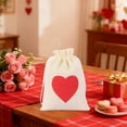 thumbnail image 4 of Vacemry under $5 4Pcs Heart Drawstring Bag, Heart Canvas Tied Bag Drawstring Pouch for Wedding Candy Gift Packaging, Small Fabric Sack for Party Favor Valentines Day, 4 of 9