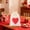 Red, variant on Valentine's Day Heart Print Canvas Drawstring Gift Bag, 3.93x5.51in Polyester Gift & Candy Pouch, Handmade Chocolate Decor Gift for Boyfriend