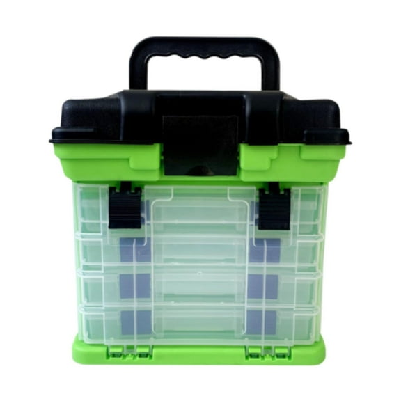 MAGIDEAL Fishing Tackle Box Portable 4 Layer Lure Box for Angler Enthusiast Fishermen Green