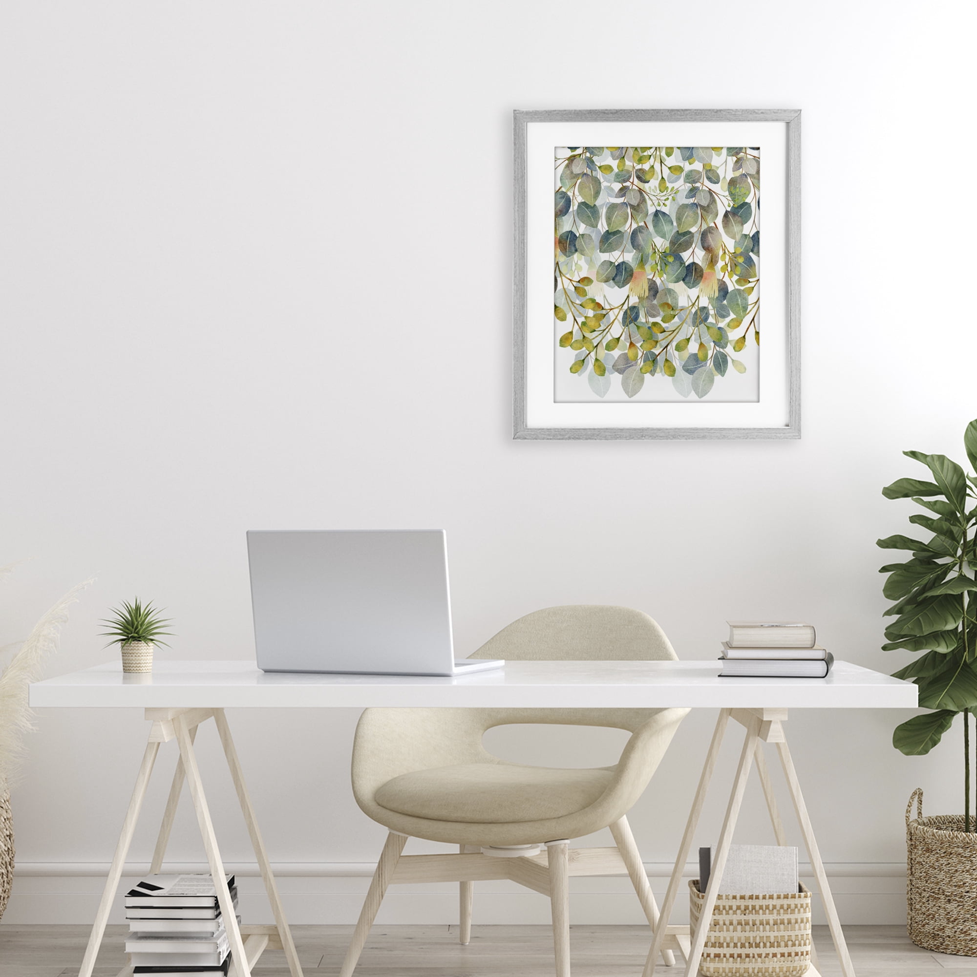 Stupell Industries Hanging Layered Botanicals Gray Framed Print Under Glass, design by Marcus Prime