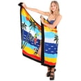 thumbnail image 3 of HAPPY BAY Women's Beachwear Summer Beach Wrap Bikini Wraps Sarong Swimwear Swim Cover up Skirt Bathing suit Pareo Coverups for Women One Size Orange, Palm Tree, 3 of 4