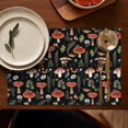 thumbnail image 4 of Red Mushroom Snail Black Pattern Summer Placemats Table Placemats Set Of 6-Linen Kitchen Washable Placemats Table Mats 11.8"x17.7" Non-Slip Heat Resistant, 4 of 5