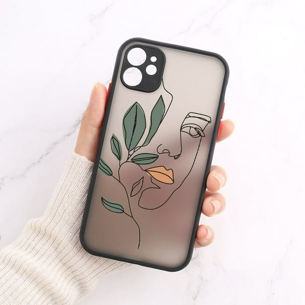 Funda de estética para Iphone 11, 13, 12, 14 Pro, Max, XR, X, Xs, Max, 7, 8 Plus, SE 2020, protección de lente, dura, mate Fivean unisex