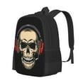 thumbnail image 2 of XMXT Travel Laptop Backpack for School Work, Cartoon Headset Skull Print Large Capacity Bookbag Travel Bag Backpacks for Women Men, 2 of 9