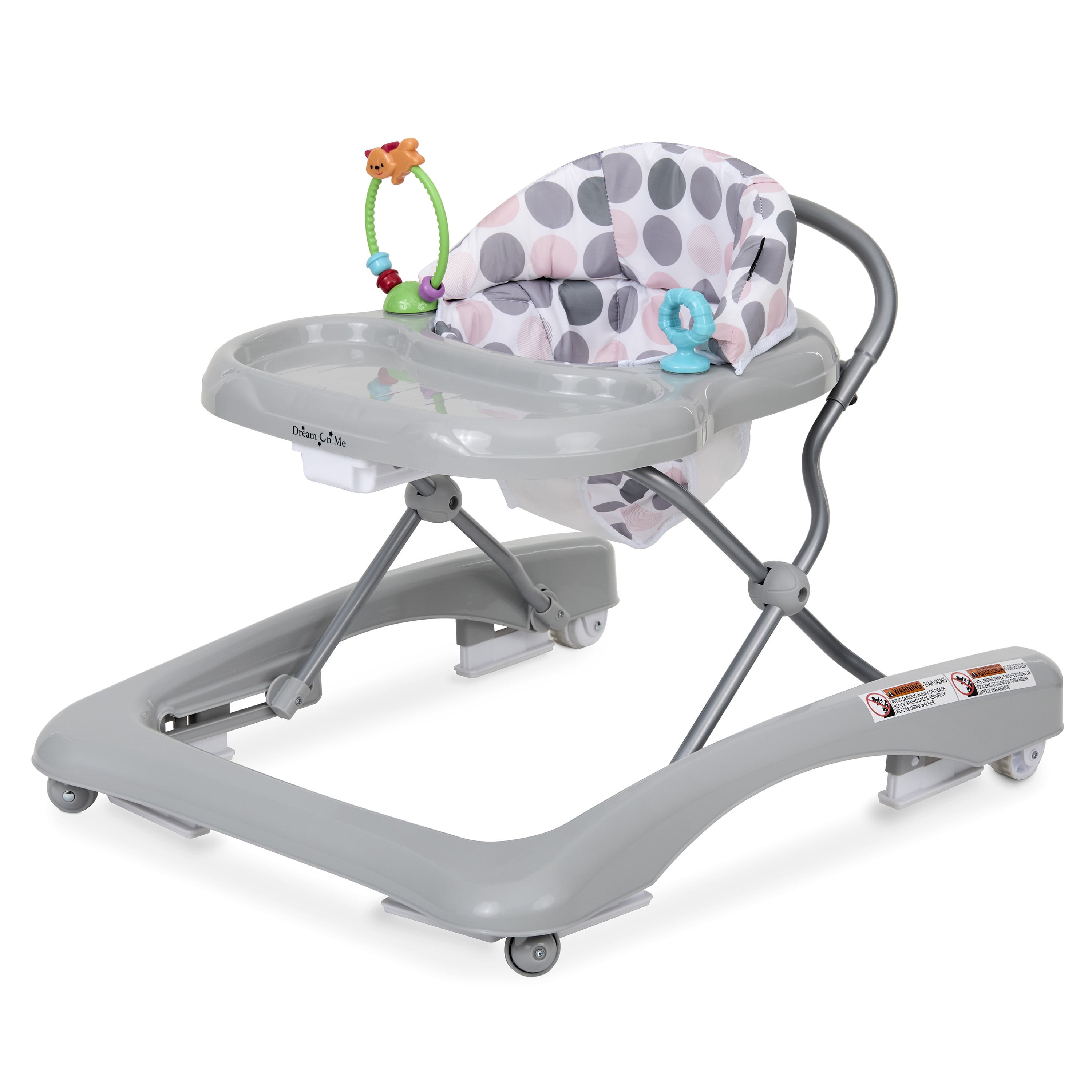 Dream On Me Mia Foldable 2-in-1 Baby Walker, Gray