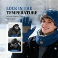 thumbnail image 4 of MEICHEN Coldproof Beanie Hat Scarf Gloves Warm Set for Women Solid Color Fleece Knit Hats Gloves Neck Warmer Set Winter Accessories, 4 of 9