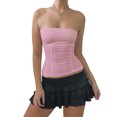 thumbnail image 1 of Top de tubo sin mangas para mujer, top de tubo sin tirantes, transpirable, informal, minimalista, para niñas, rosa, L, 1 of 6