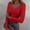 ^Red, variant on Pxiakgy Hot Sale!! Womens Long Sleeve V Neck Ribbed Knit Fitted Casual Tops Tee Slim Basic Shirt Womens Long Sleeve V Neck Ribbed Knit Casual Tops Tee Slim Basic Shirt Black L