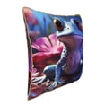 thumbnail image 2 of Fotbe Colorful Frog Among Flowers Pattern Velvet Decorative Throw Pillow Covers with Elegant Piping, Soft Plush Cushion Cover for Sofa, Bed, Car, Office-16"x16", 2 of 8