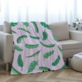 thumbnail image 4 of Yibo Leaves Tropical Plants Leaf Blanket Flannel Soft and Comfortable Anti-static Bed Sofa Blanket, 4 of 7
