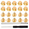 thumbnail image 1 of 10 Piezas de Patas para Bolsos, con Tachuelas Redondas de Latón Dorado de 1/2 Pulgada, con Destornillador y Abridor de Agujeros., 1 of 5