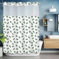 thumbnail image 6 of No Hook Shower Curtain with Snap in Liner, Watercolor Spring Summer Green Leaves Waterproof Bath Curtain Double Layers with See Through Top Window, Pastoral Plant Hotel Shower Curtains 48x72in, 6 of 9