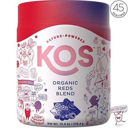 KOS Organic Reds Blend | Amazing Tasting Red Juice Powder Energy Blend | Hydrating, Antioxidant Rich, Resveratrol, Superfood Ingredients, 378.4g, 44 (Best Tasting Vapor Juice)