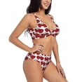 thumbnail image 2 of Daiia Cute Red Crab Women's Bikini Set Two Piece Swimsuit High Waisted Bikini Adjustable Straps Bikini Perfect for Beach, Pool, and Summer Vacation-Medium, 2 of 9