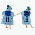 thumbnail image 2 of Kids Hooded Beach Towel, Cartoon Robot Poncho for Boys, Super Absorbent Toddler Bath Towel for 3-8 Years Old, 2 of 4