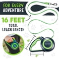 thumbnail image 5 of Mighty Paw Retractable Dog Leash 2.0 16' Nylon, Stainless Steel All Lifestages Reflective Dog Retractable Leash, Green (0 - 50 lbs), 5 of 10