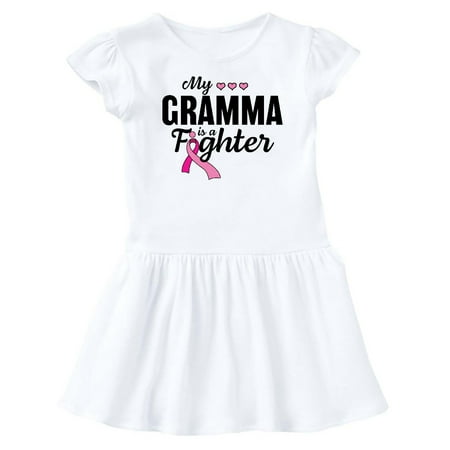 

Inktastic Breast Cancer Awareness My Gramma is a Fighter Gift Baby Girl Dress