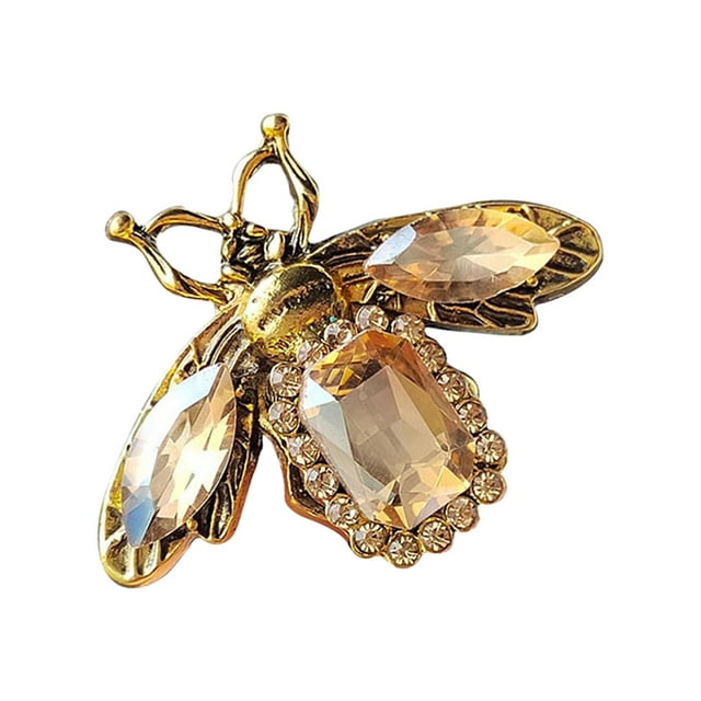 Broches de para mujer, broche de de miel, broche de moda, insignia de diamantes de imitación, broche para graduación, día de San Valentín, champán Yinane Broche