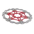 thumbnail image 2 of Bicycle Disc Brake Rotor Stainless Steel Brake Pad with 16 Bolts Cycling Accessory for Mountain Road Bike, Red, 203mm, 2 of 9