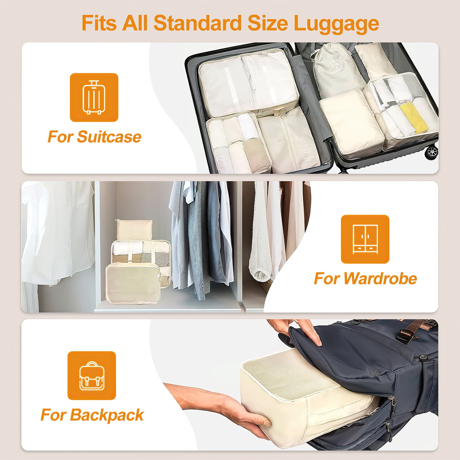 9Pcs Clothes Storage Bags Water-Resistant Travel Luggage Organizer Clothing  Packing Cubes, 1 unit - Fry's Food Stores