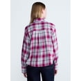thumbnail image 3 of Scoop Women's and Women's Plus Plaid Bow Shirt, Sizes XS-4X, 3 of 5