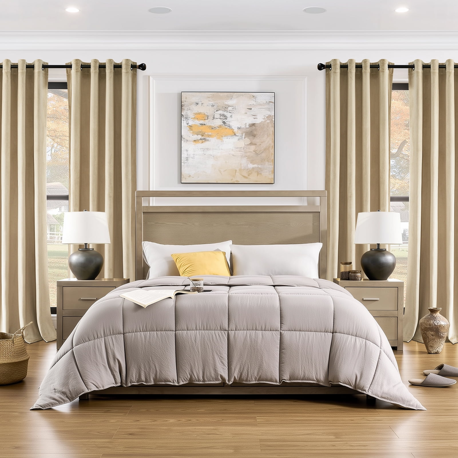 Top Finel 100% Blackout Luxury Velvet Curtain, 52 x 96 inch, 2 Panels