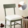 thumbnail image 3 of Elastic Velvet Dining Chair Seat Cover - Stretchable Slipcover for Curved Wooden and Upholstered Chairs, Dust and Stain Resistant Versatile Cushion Cover, 3 of 5