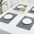 thumbnail image 7 of REGALWOVEN 6 Pack Faux Leather Placemats for Kitchen Dining Table Decor Washable Heat Resistant Table Placemats Wipeable Table Mat Dark Gray 17*12in, 7 of 7