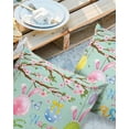 thumbnail image 2 of Pack of 2 Outdoor Pillow Covers, Happy Easter Spring Color Eggs with Flowers Blue Waterproof Square Throw Pillowcase Cushion Decorative Pillow Covers for Couch Patio Tent, 16x16 in, 2 of 6