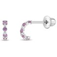 thumbnail image 1 of Tiny CZ Hugger Baby / Toddler / Kids Earrings Screw Back - Sterling Silver, 1 of 6
