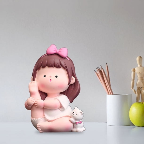Figura de chica de yoga, figura de chica de yoga, figura de chica de yoga con pose de dibujos animados, decoración, adorno de chica de yoga, máxima comodidad