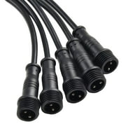 5x 2Pin IP65 Waterproof Connector 0.3mm Male&Female Black Cable 22AWG-UK