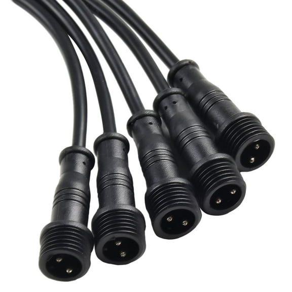 5Pairs 2Pin Ip65 Waterproof Connector 0.3Mm Male & Female Black Cable 22Awg 300V Cable Connectors Electrical Equipment