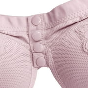 Gamivast 3 Pack Plus Size Bras for Women, Front Closure Button Bras, Push Up Wirefree Bra Daily Wear Bras, Full Coverage Bras Everyday Bra PinkL Brasier Sin Varillas Para Mujer