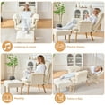 thumbnail image 5 of Accent Chair with Ottoman, Adjustable Backrest Armchair, Modern Upholstered Chair with Ergonomic Design for Living Room, Reading Room, Bedroom, Beige, 5 of 6
