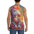 thumbnail image 4 of Kdxio Débardeur Homme Méditant Cheval Mignon Sans Manches pour Musculation Gym Décontracté - Grand, 4 of 7