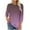 Purple, variant on cocolona Womens Crew Neck T-shirts 3/4 Length Sleeve Womens Tops Dressy Casual Blouse Fashion Gradient Color Tunic Tops