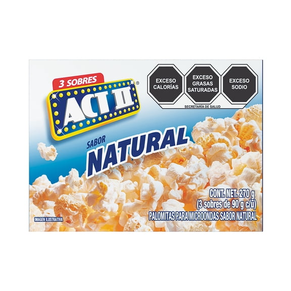 Palomitas para microondas ACT II naturales 3 sobres de 87 g c/u