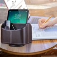thumbnail image 1 of Hltser 360°Rotatable TV Remote Caddy  PU Leather Multifunctional Remote Control Holder Office Remote Tray Desk Organizers/Storage Box for Ipad Mini/Pen/Mobile Phone/Media Nightstand Orga, 1 of 7