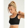 thumbnail image 5 of PISONIC Women's Color Block Sports Bra with Removable Chest Pad - Breathable, Medium Stretch Fabric for Yoga, Running & Fitness Enthusiasts, 5 of 9